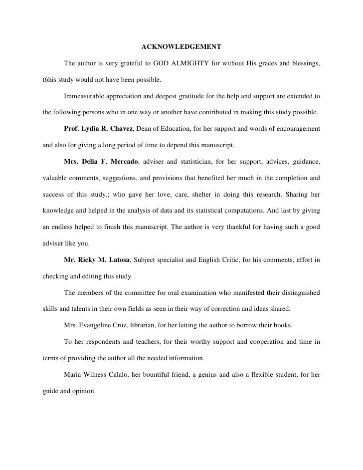 Phd thesis acknowledgement template