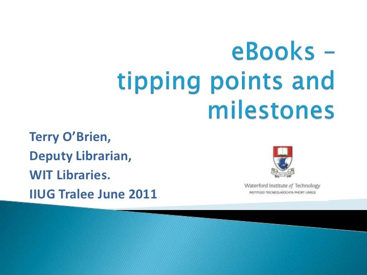 eBooks - Tipping Points and Milestones