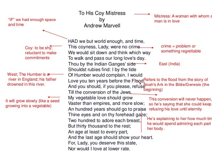 To His Coy Mistress Essay