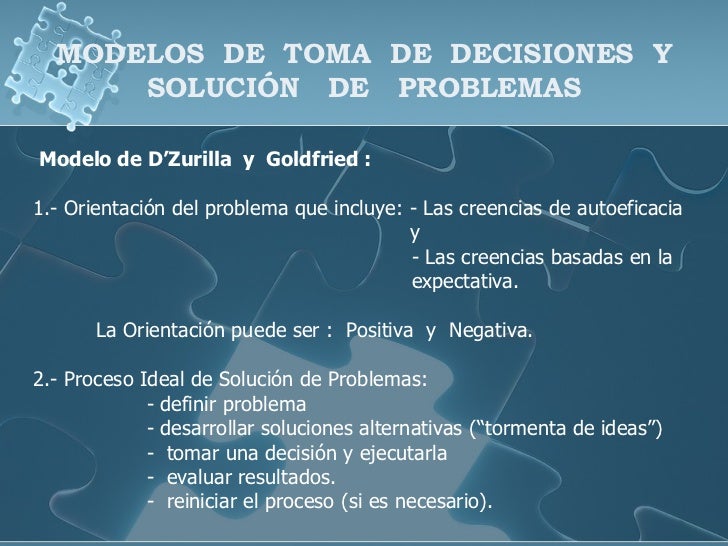 Toma De Decisiones Y Solucion De Problemas