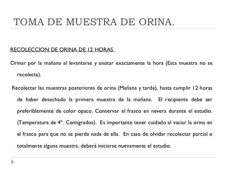 Toma de muestra de orina