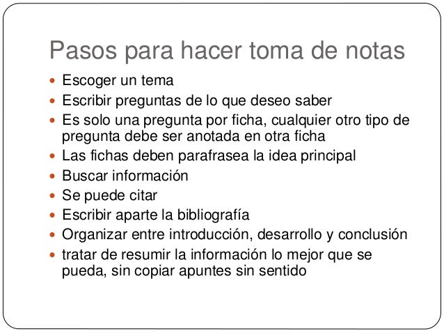 Resultado de imagen para toma de notas