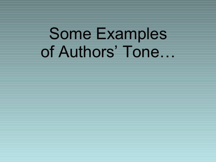 tone in literature authors tone