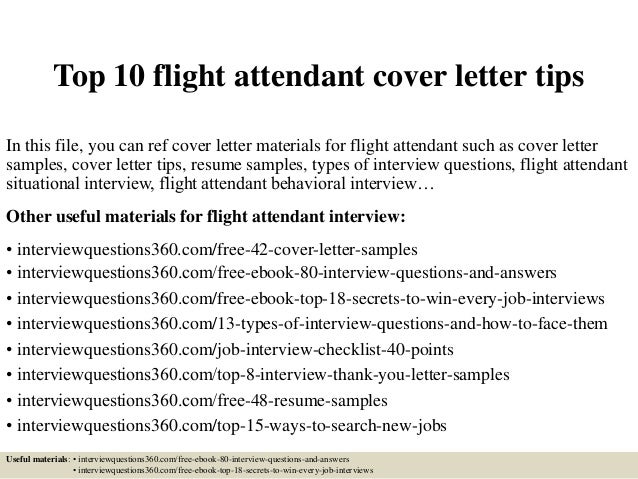 Flight Attendant Cover Letter Examples
