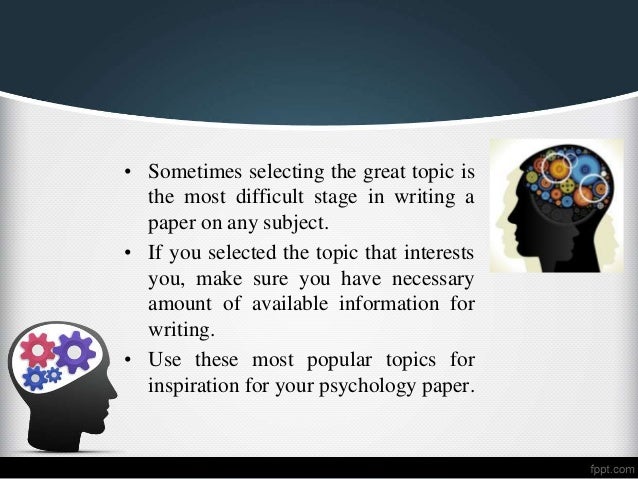 Research topics for psychology paper