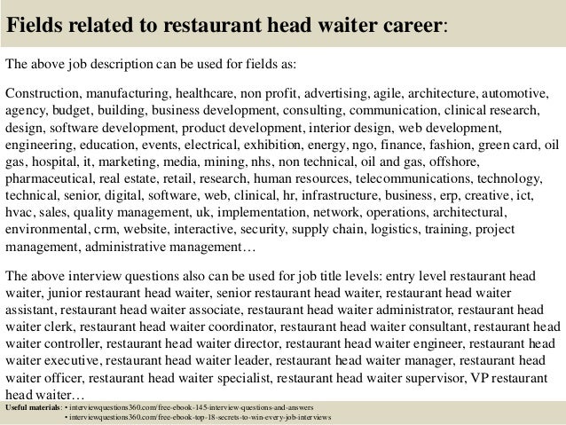 ... 18. Fields related to restaurant head waiter ... Head Waiter Jobs Head Waiter Jobs ... 18. Fields related to restaurant head waiter ...
