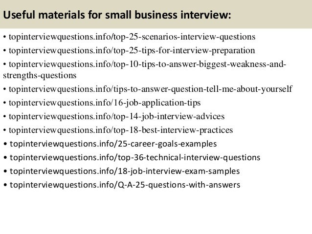 Small business research questions