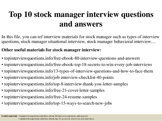 questions to ask stockbroker interview