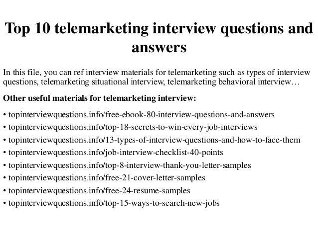 Interview questions for telesales job