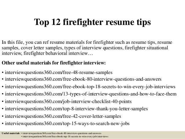 fire chief resumes