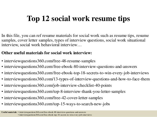 Resume template social work