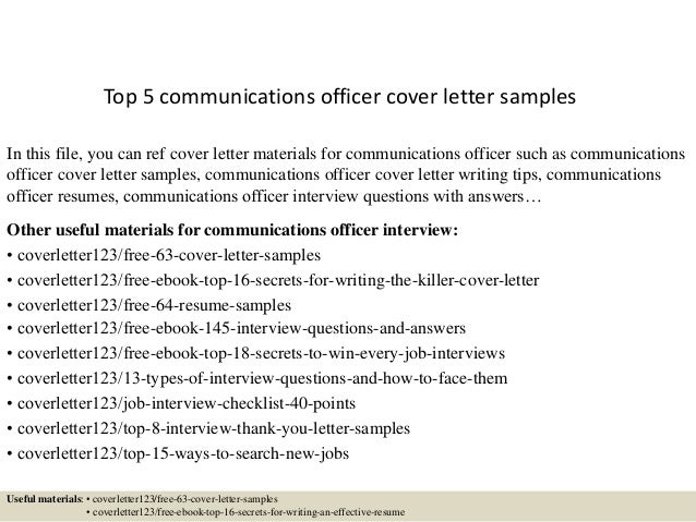 Sample cover letters for corporate communications
