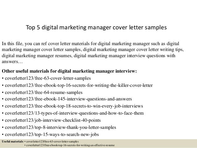 Marketing manager cover letter template