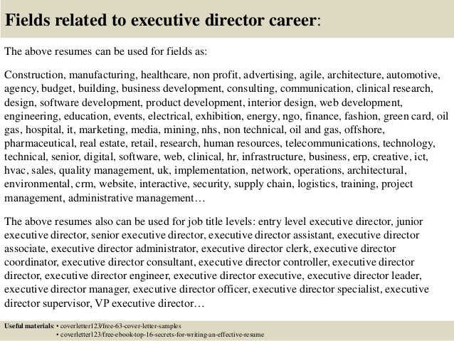 Writing a cover letter for an executive director position