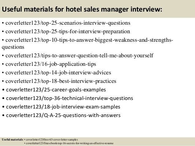 Cover letter hotel sales manager position