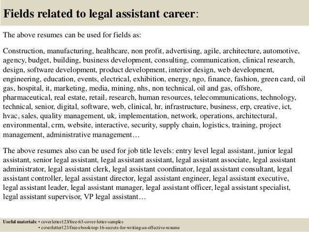 Cover letter for legal assistant jobs