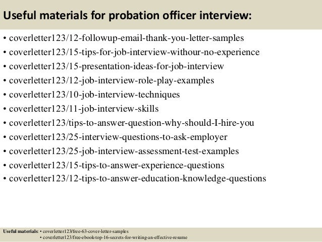Top 5 probation officer cover letter samples