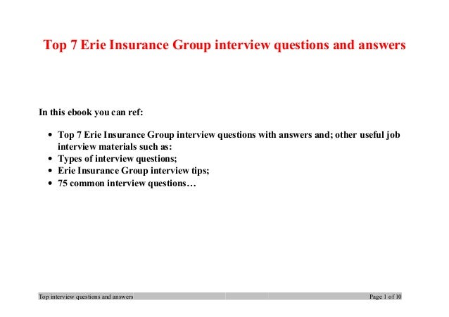 Top 7 erie insurance group interview questions and answers