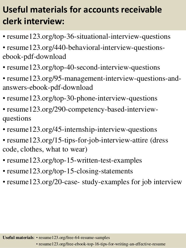 Accounts Receivable Clerk Resume