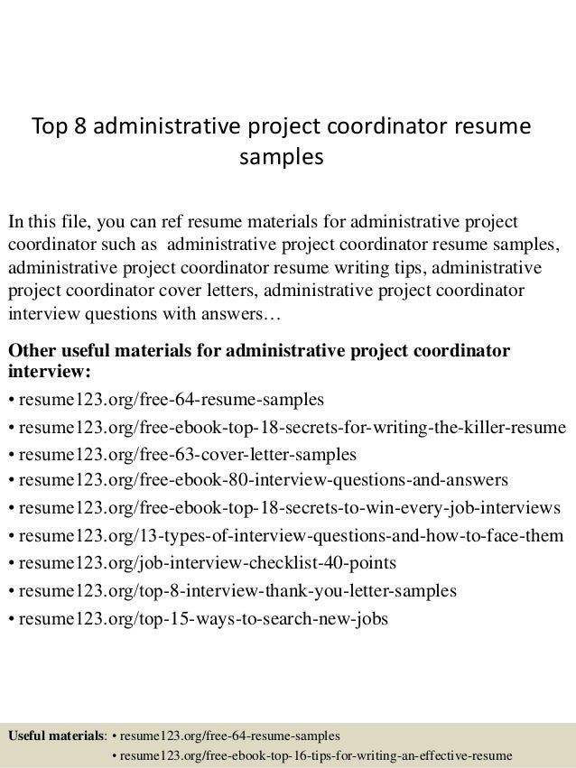 administrative project coordinator administrative project coordinator