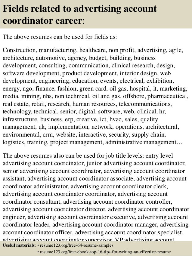 national account manager resume samples account coordinator cover letter for account coordinator
