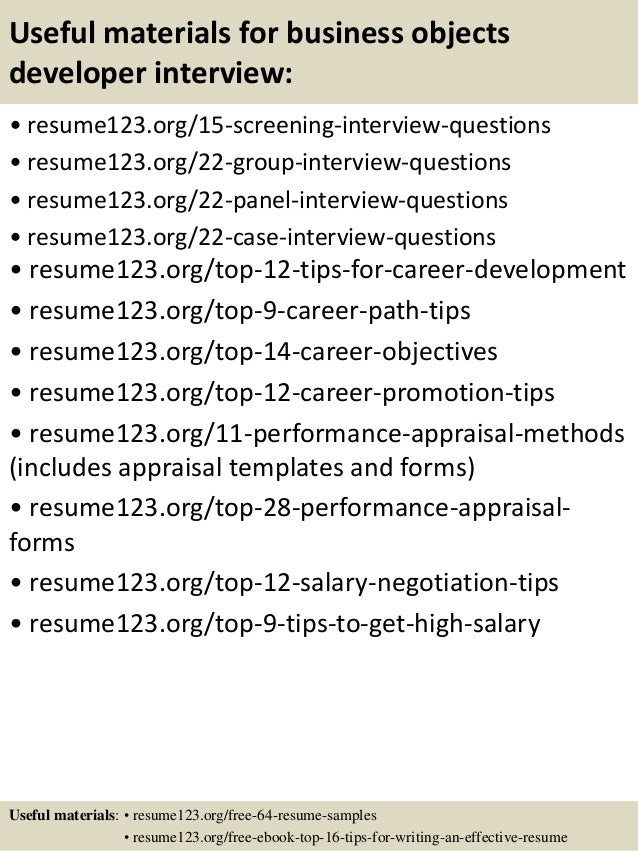 business objects administrator resume