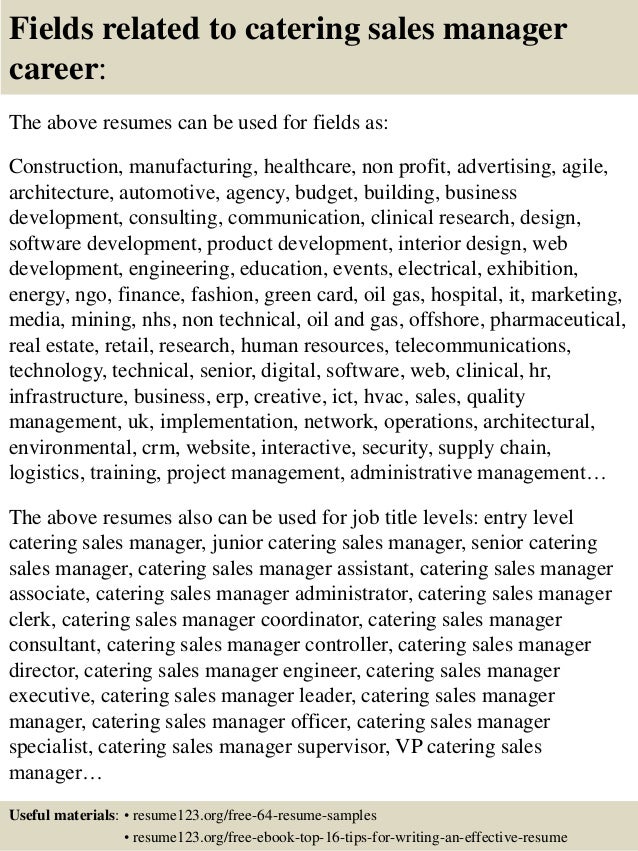 catering manager resume