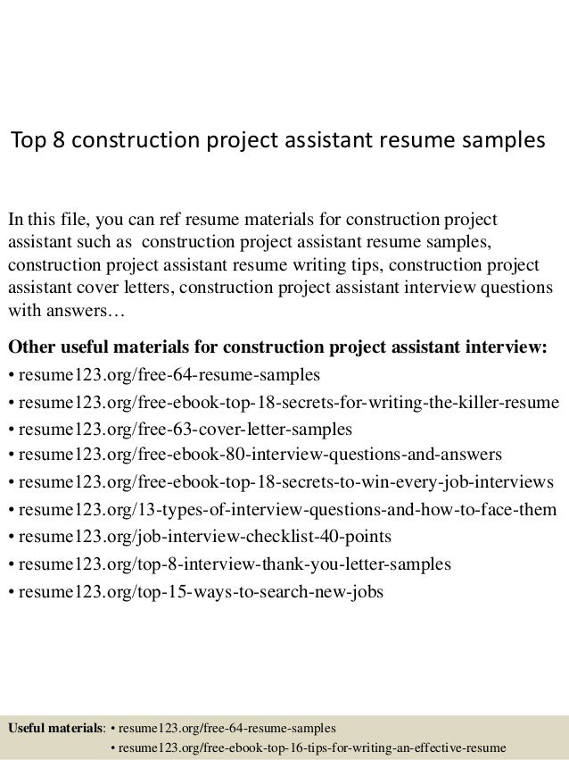 construction administrative assistant resumes