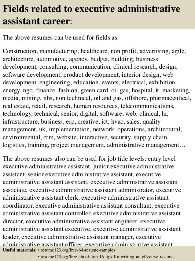 senior executive assistant resumes