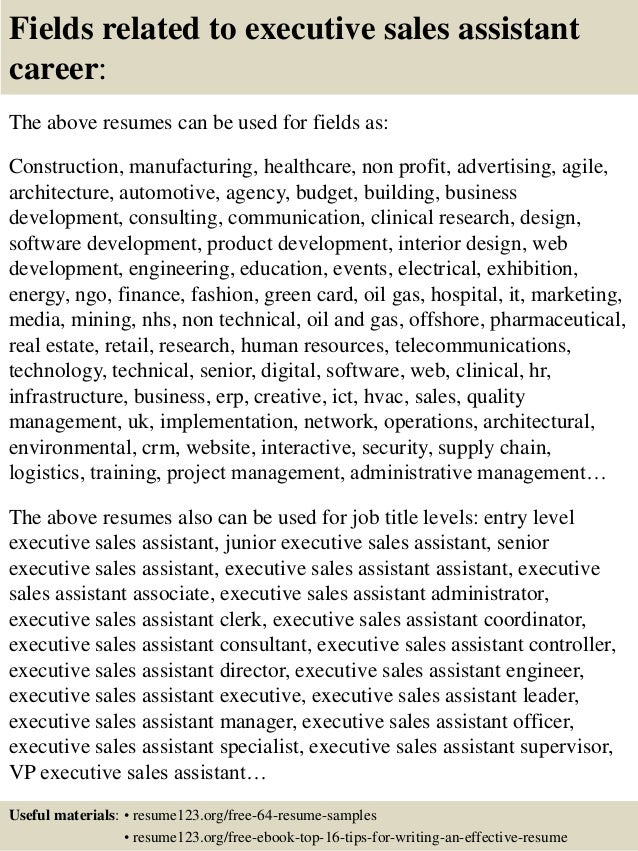 sales administrative assistant resumes