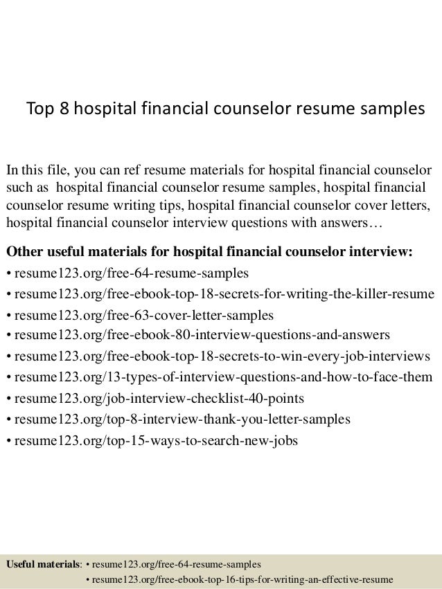 Financial counselor resume