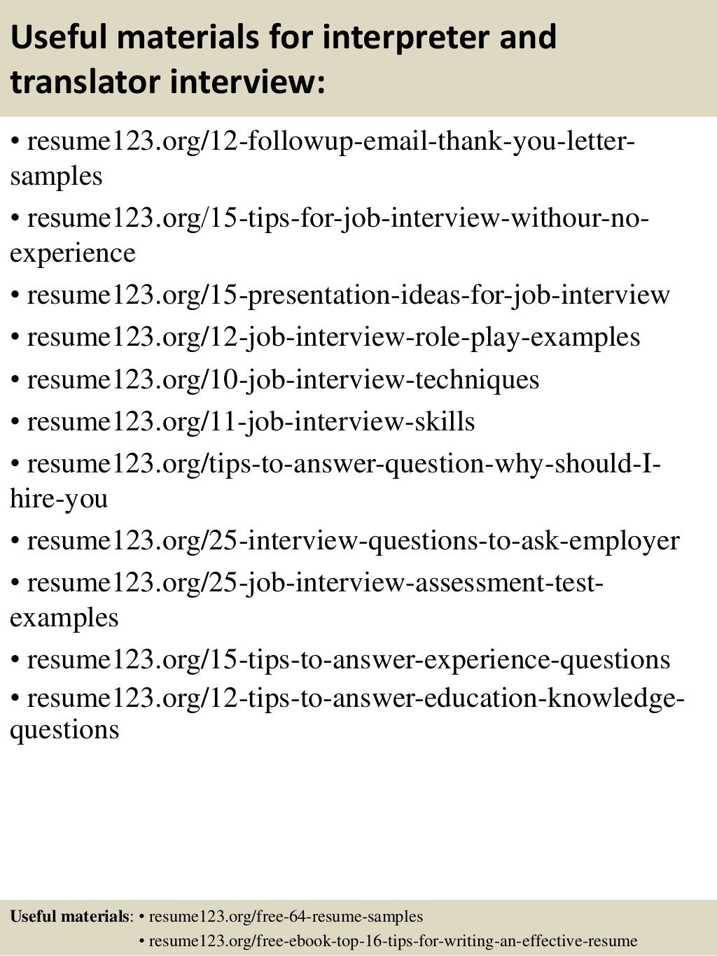 translator resume samples