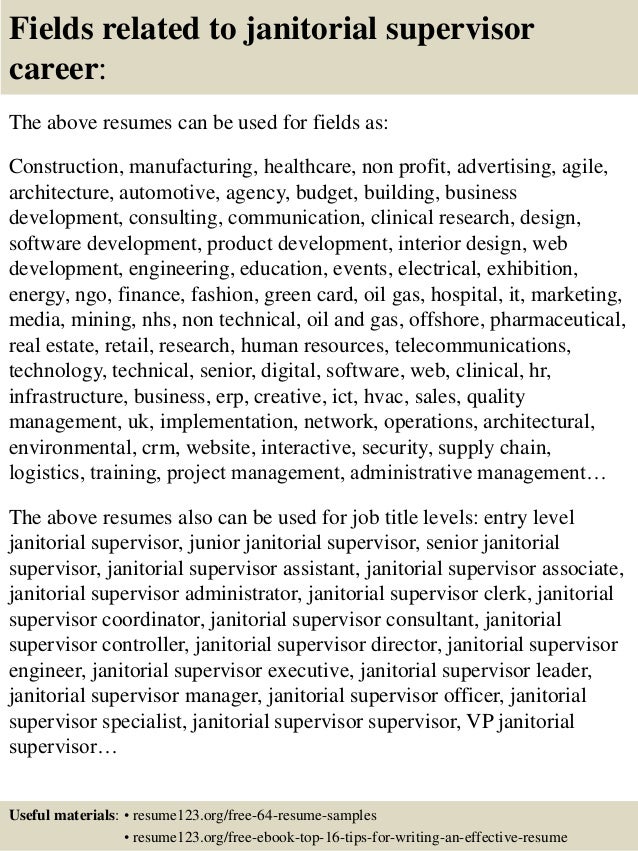 janitorial sample resumes