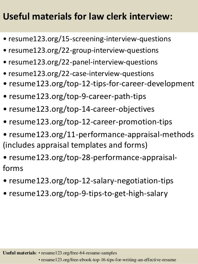 criminal law clerk resume