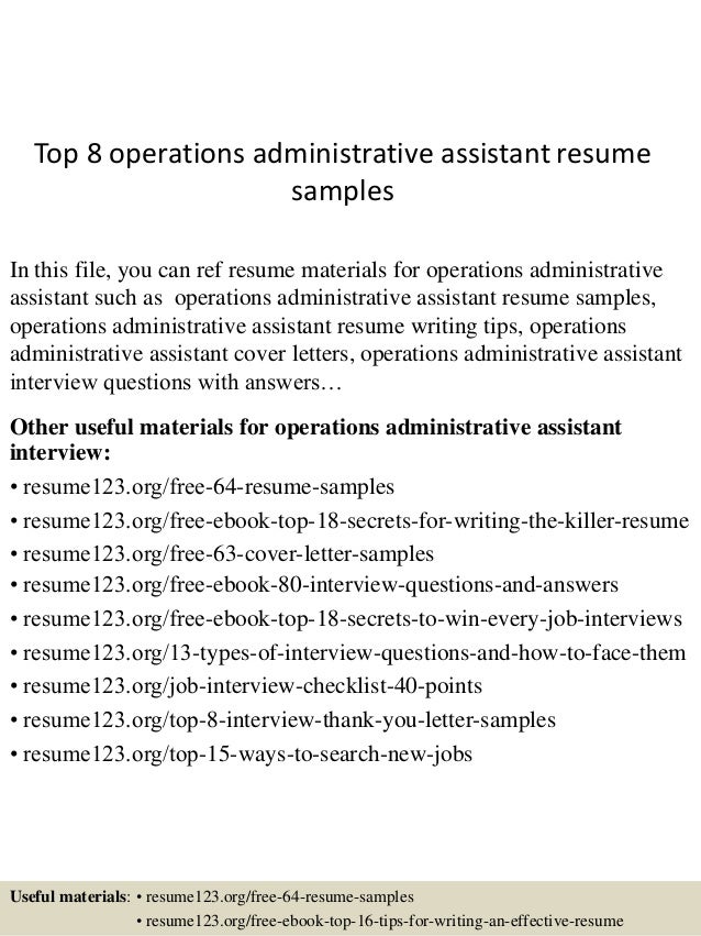 operations assistant cover letter