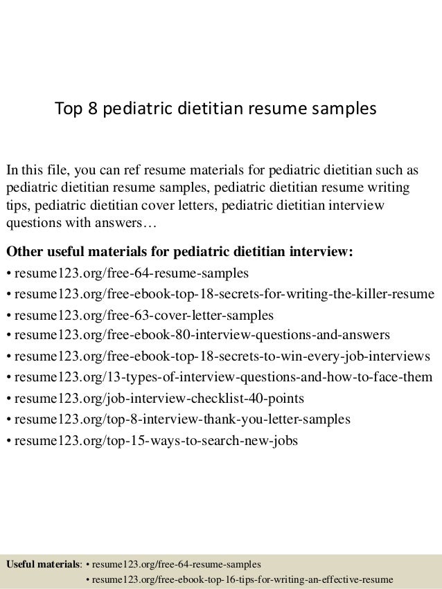 Pediatric dietitian job listings
