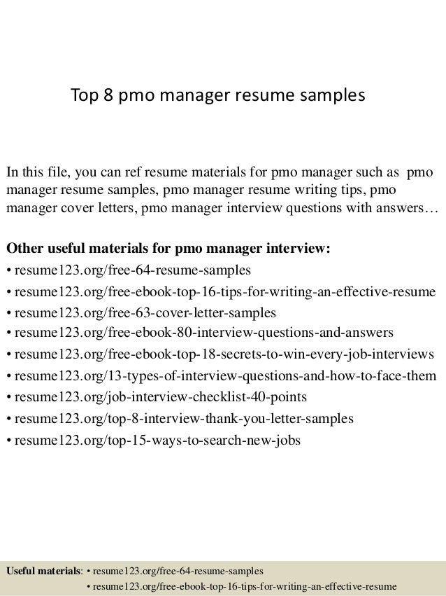Pmo experience resume