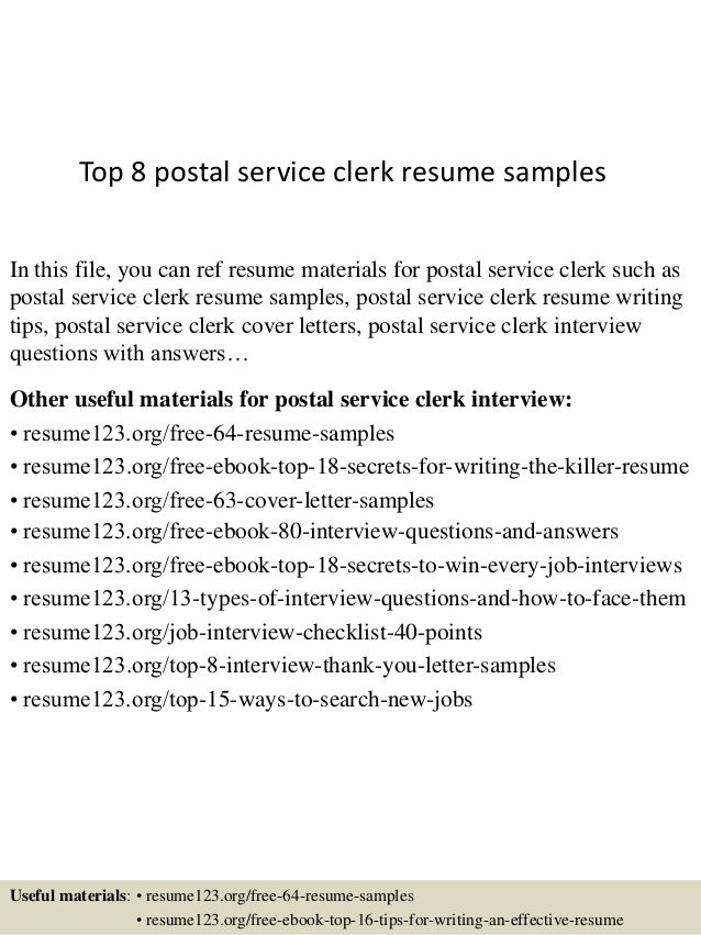 clerk resume examples