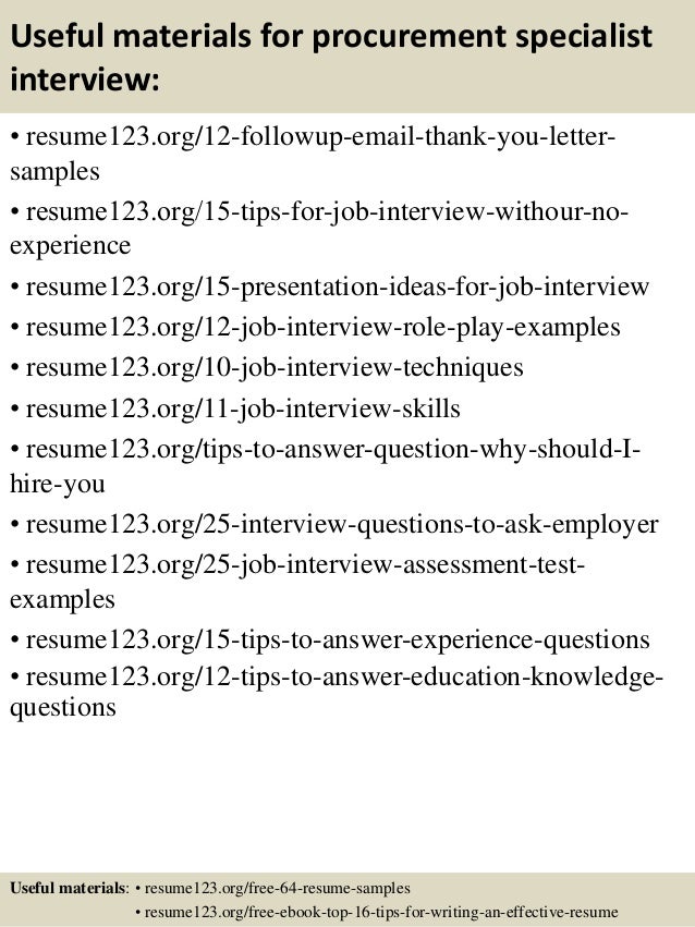 procurement specialist resume