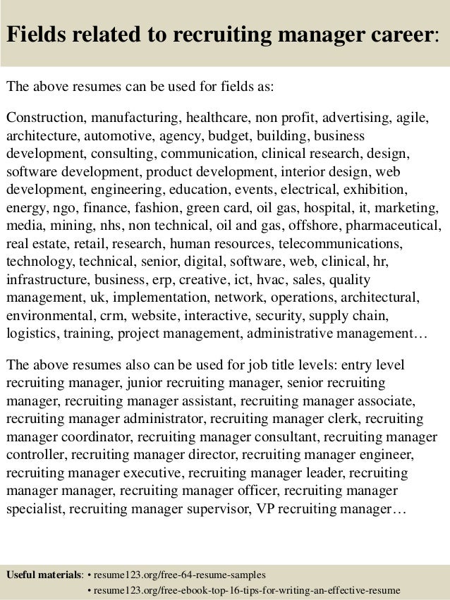 executive recruiter resumes