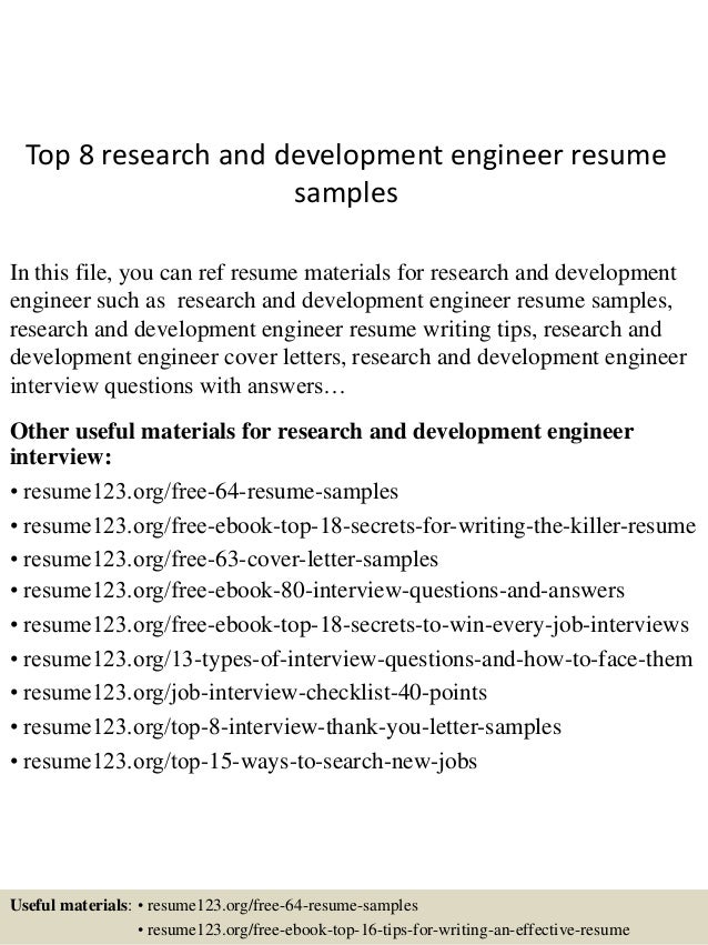 Research engineer resume