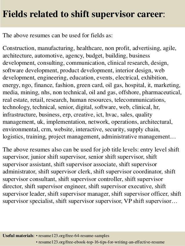shift leader resumes