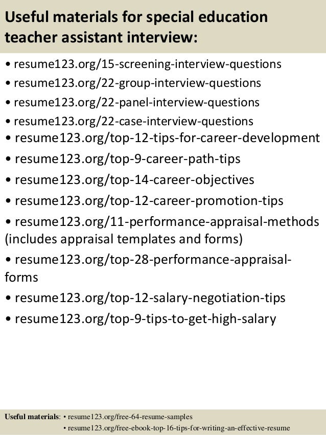 resume examples for teacher assistant