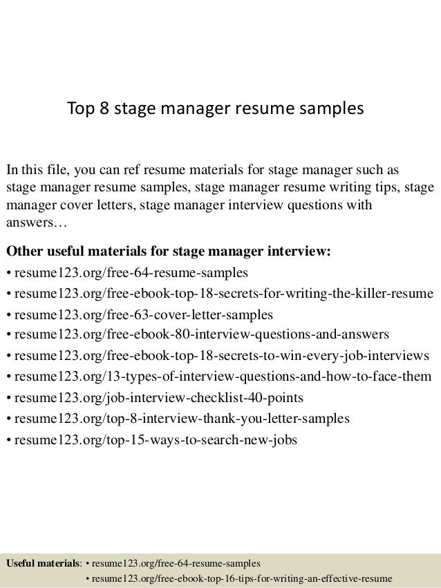 stage manager cv