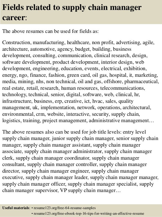 supply chain manager cv