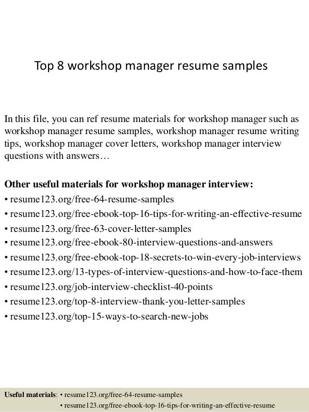 Manager tools resume example