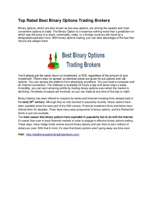 Binary option regulated