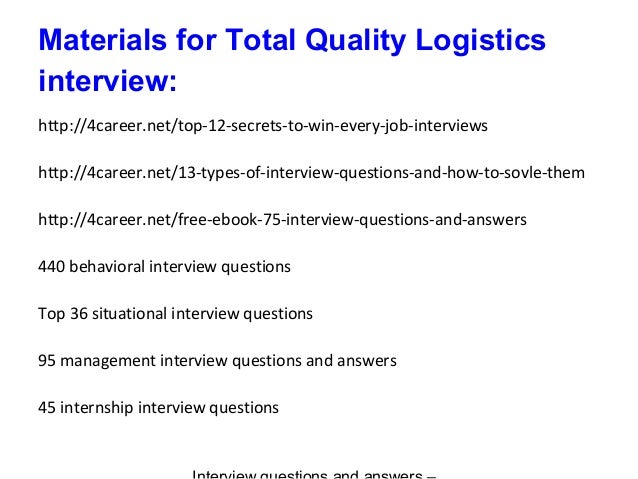 total-quality-logistics-interview-questions-and-answers
