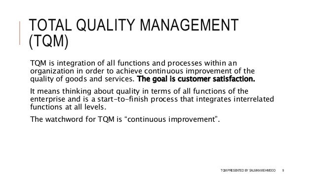 Elements of tqm essay