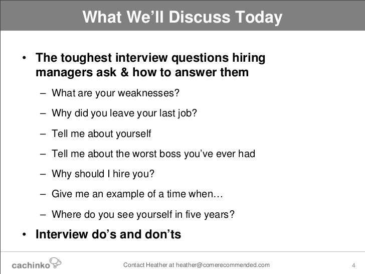 Tough Interview Questions & The Answers That Will Impress Potential E…